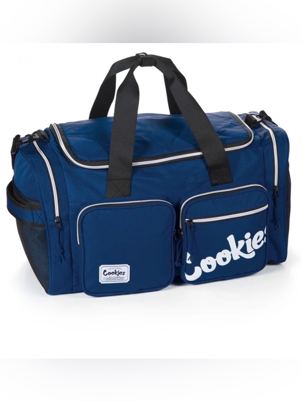 Cookies Heritage Smell Proof Duffle Bag Navy 48L Travel Gym Bag NWT